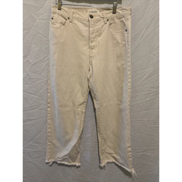 The Great. The Wayne Jeans Crop Raw Hem Cream Color Women’s Size 29 - Picture 1 of 13